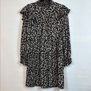 Pieces Floral Ruffled Long Sleeve Dress,  Medium